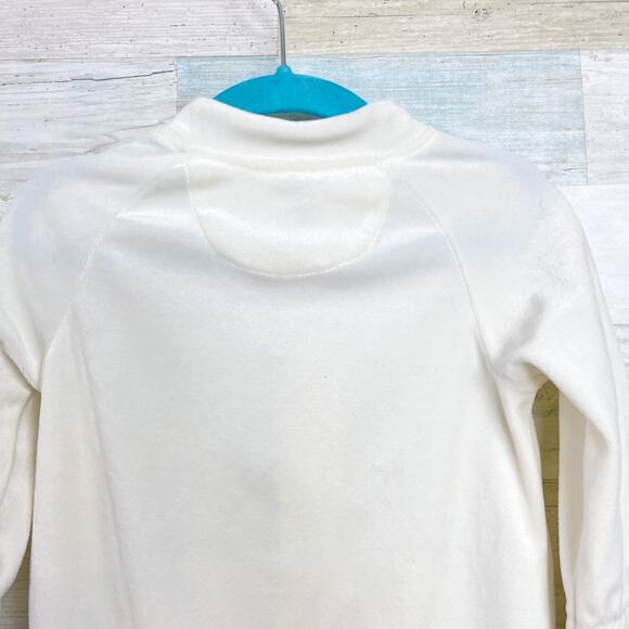 Nike Velour Jumpsuit Cream Zip Up Embroidered Logo Kangaroo Pocket Baby Girl 18M - Picture 5 of 7